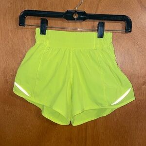 Lululemon yellow Hotty hot shorts